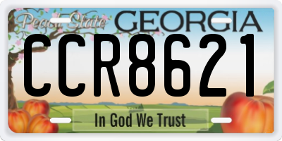 GA license plate CCR8621