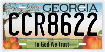 GA license plate CCR8622