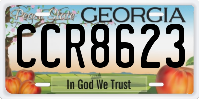 GA license plate CCR8623