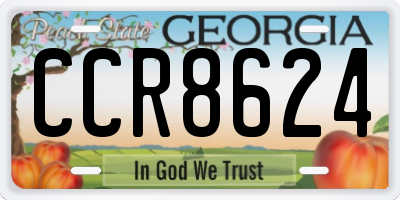 GA license plate CCR8624