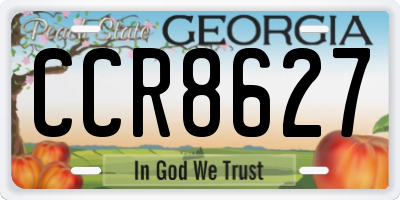 GA license plate CCR8627