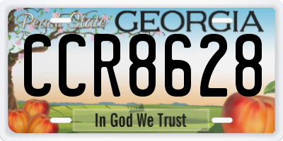 GA license plate CCR8628