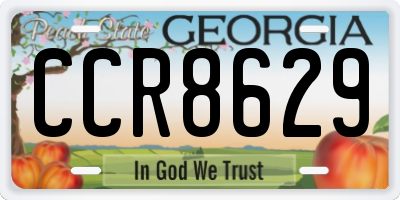 GA license plate CCR8629