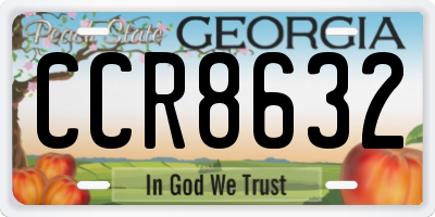 GA license plate CCR8632