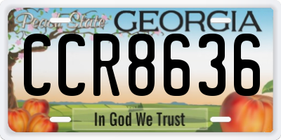 GA license plate CCR8636