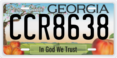 GA license plate CCR8638