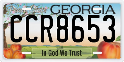GA license plate CCR8653
