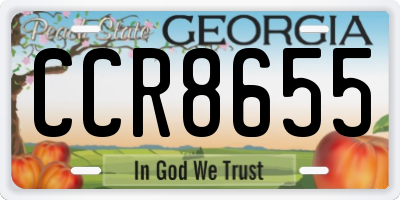 GA license plate CCR8655