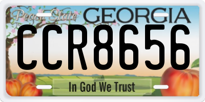 GA license plate CCR8656
