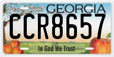 GA license plate CCR8657