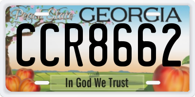 GA license plate CCR8662