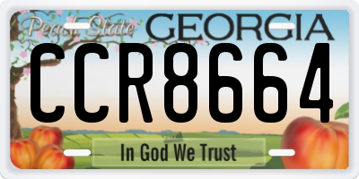 GA license plate CCR8664