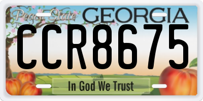 GA license plate CCR8675