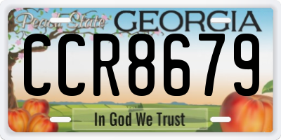 GA license plate CCR8679