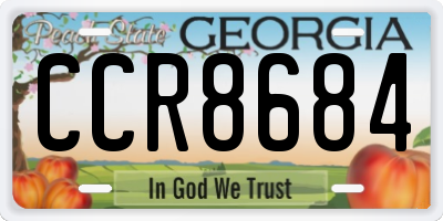 GA license plate CCR8684