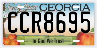 GA license plate CCR8695
