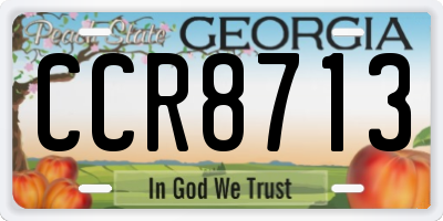 GA license plate CCR8713