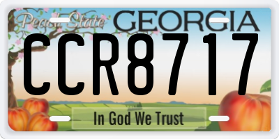 GA license plate CCR8717