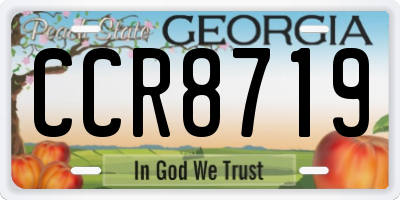 GA license plate CCR8719