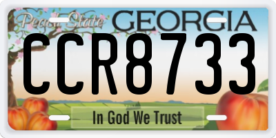GA license plate CCR8733