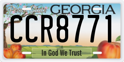 GA license plate CCR8771