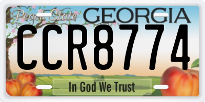 GA license plate CCR8774