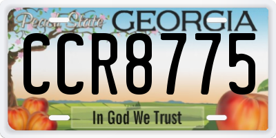 GA license plate CCR8775