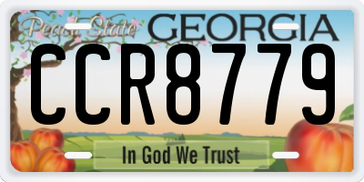GA license plate CCR8779