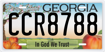 GA license plate CCR8788