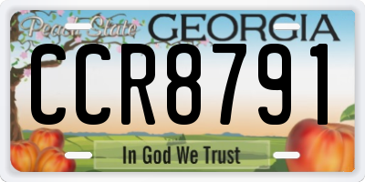 GA license plate CCR8791