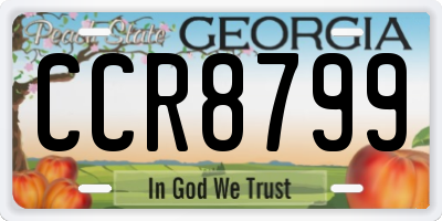 GA license plate CCR8799
