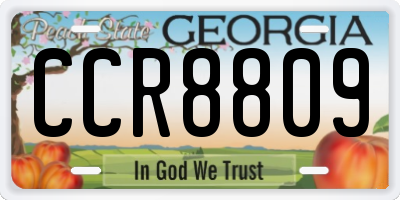 GA license plate CCR8809