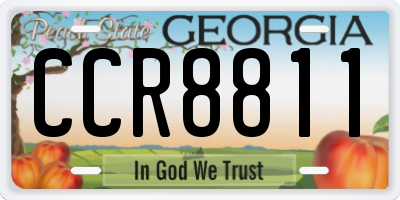 GA license plate CCR8811