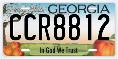GA license plate CCR8812