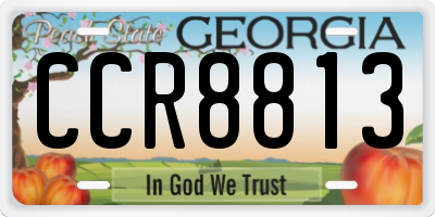 GA license plate CCR8813