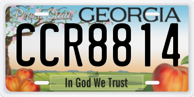 GA license plate CCR8814
