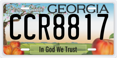 GA license plate CCR8817