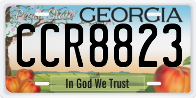 GA license plate CCR8823