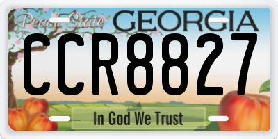 GA license plate CCR8827