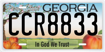 GA license plate CCR8833