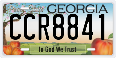 GA license plate CCR8841