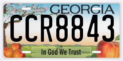 GA license plate CCR8843