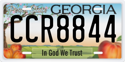 GA license plate CCR8844