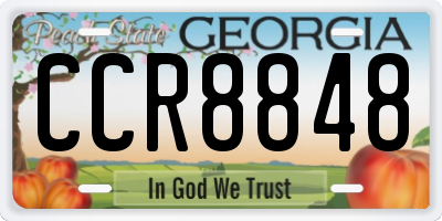 GA license plate CCR8848