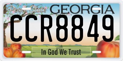 GA license plate CCR8849