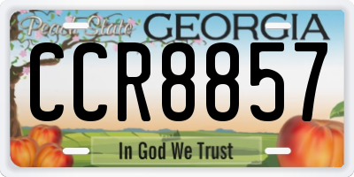 GA license plate CCR8857