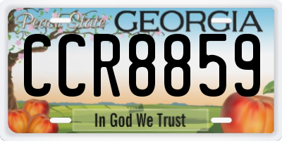 GA license plate CCR8859