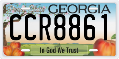 GA license plate CCR8861