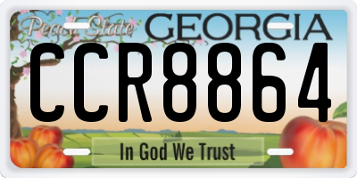GA license plate CCR8864