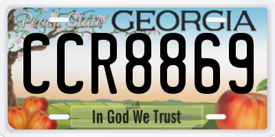 GA license plate CCR8869